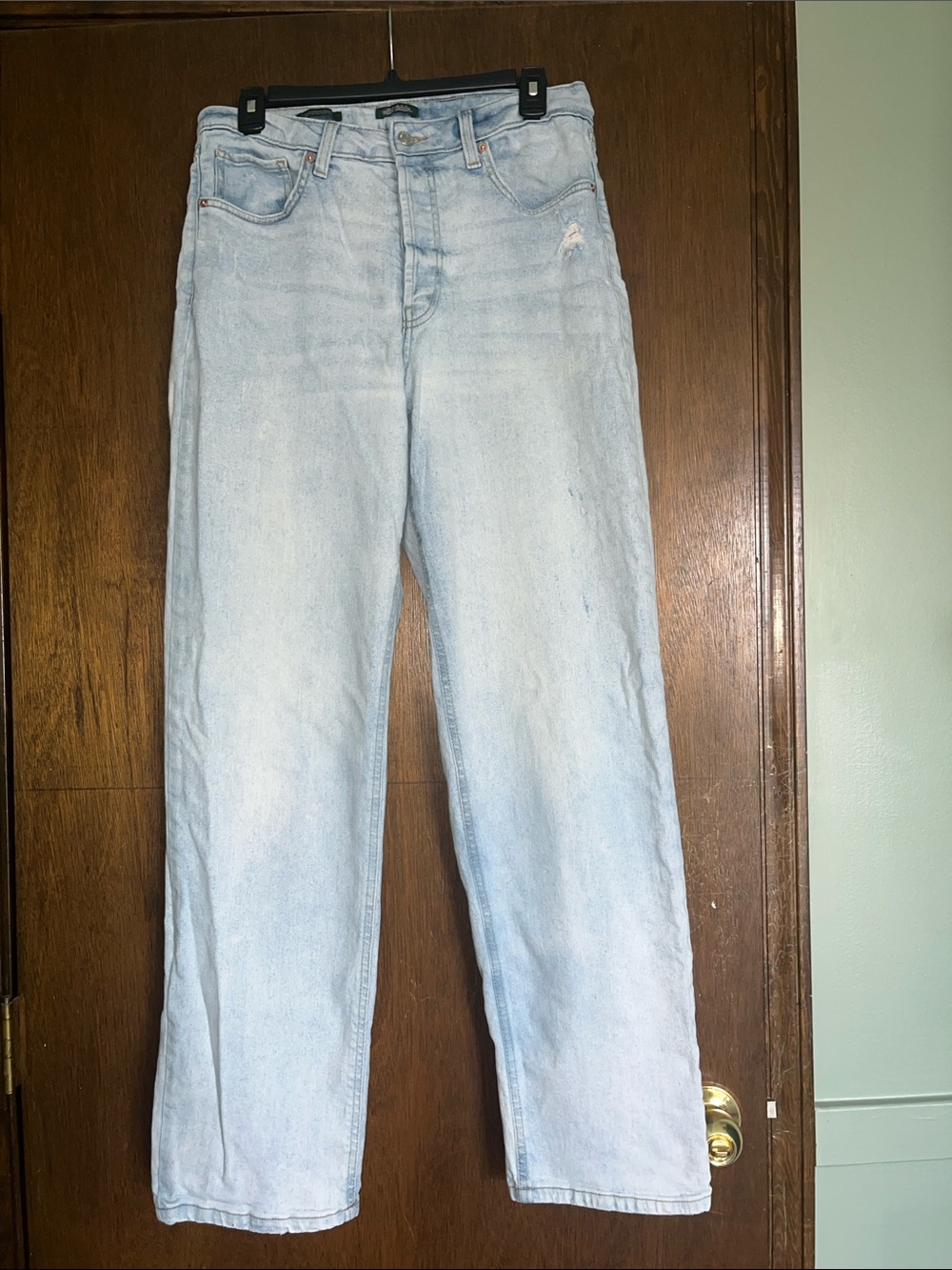 wild fable Light Blue Super High Waist Straight Leg Jeans